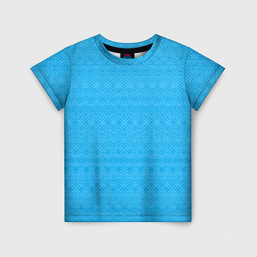 Детская футболка Однотонный голубой полосатый узор / 3D-принт – фото 1