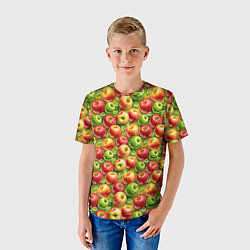 Футболка детская Ароматные сочные яблоки, цвет: 3D-принт — фото 2