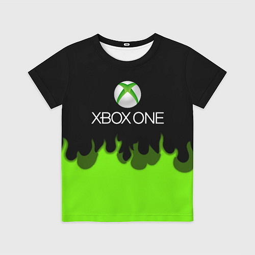 Детская футболка Xbox green fire / 3D-принт – фото 1