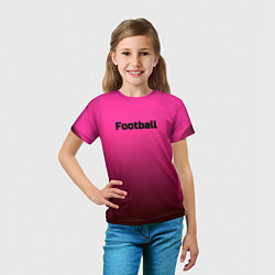 Футболка детская Бордовый градиентный фон, цвет: 3D-принт — фото 2