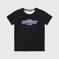 Футболка детская Chevrolet logo neon, цвет: 3D-принт