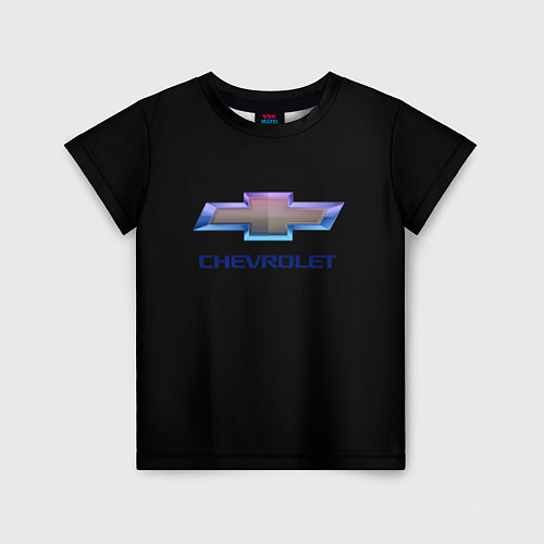 Детская футболка Chevrolet logo neon / 3D-принт – фото 1