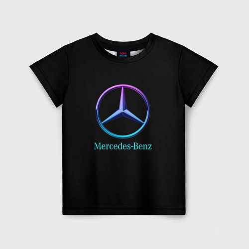 Детская футболка Mercedes neon logo / 3D-принт – фото 1