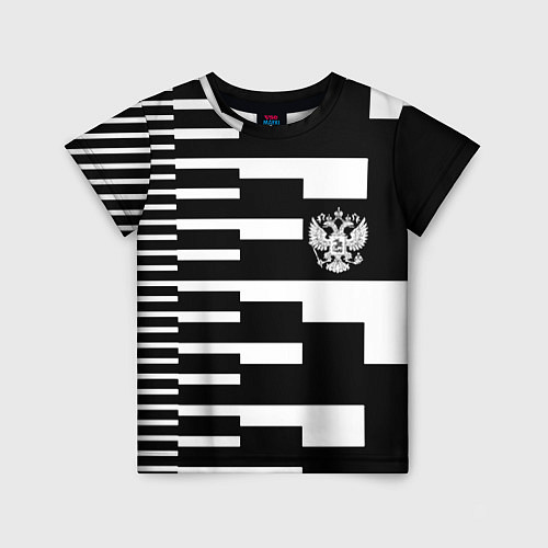 Детская футболка Россия геометрия / 3D-принт – фото 1