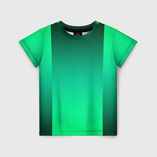 Детская футболка Яркий зеленый градиентный комбинированный фон / 3D-принт – фото 1