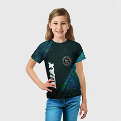 Футболка детская Ajax glitch blue, цвет: 3D-принт — фото 2