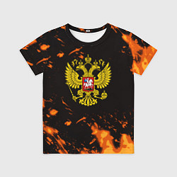 Футболка детская Россия огненные краски, цвет: 3D-принт