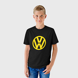 Футболка детская Volkswagen logo yellow, цвет: 3D-принт — фото 2