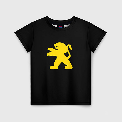 Детская футболка Peugeot logo yellow / 3D-принт – фото 1