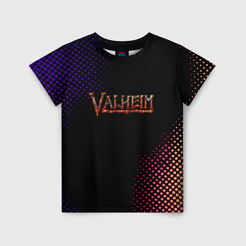 Детская футболка Valheim logo pattern / 3D-принт – фото 1