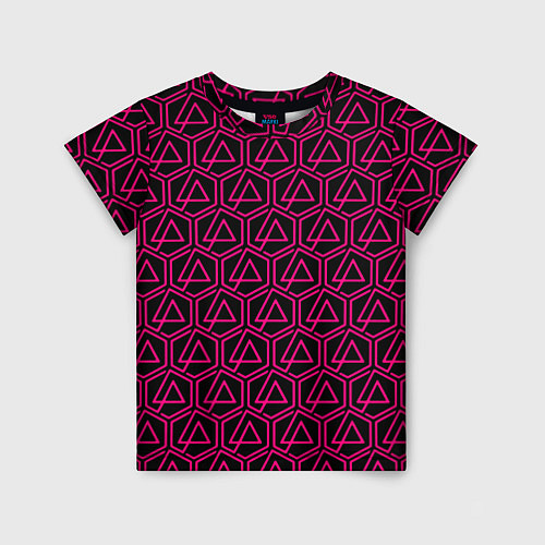 Детская футболка Linkin park pink logo / 3D-принт – фото 1