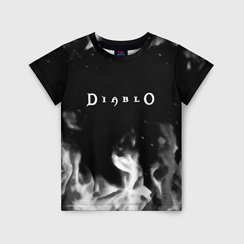 Детская футболка Diablo fire black / 3D-принт – фото 1