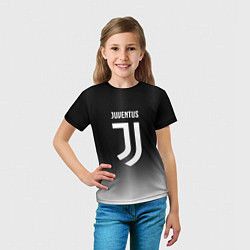 Футболка детская Ювентус серый градиент, цвет: 3D-принт — фото 2