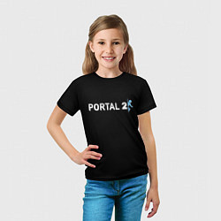 Футболка детская Portal 2 logo, цвет: 3D-принт — фото 2