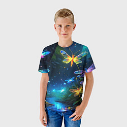 Футболка детская Сказочный лес - бабочки, цвет: 3D-принт — фото 2