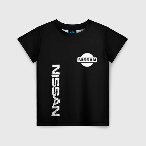 Детская футболка Nissan logo white auto / 3D-принт – фото 1