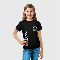 Футболка детская Mazda white logo, цвет: 3D-принт — фото 2