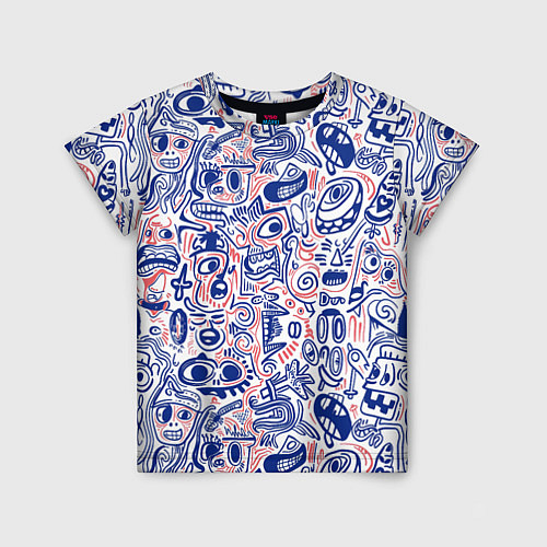 Детская футболка Рожицы с узорами / 3D-принт – фото 1