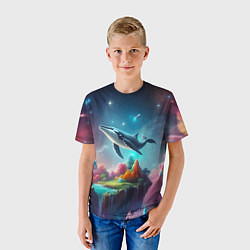 Футболка детская Космический кит - нейросеть, цвет: 3D-принт — фото 2