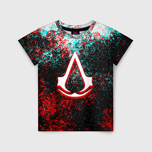 Детская футболка Assassins Creed logo glitch / 3D-принт – фото 1