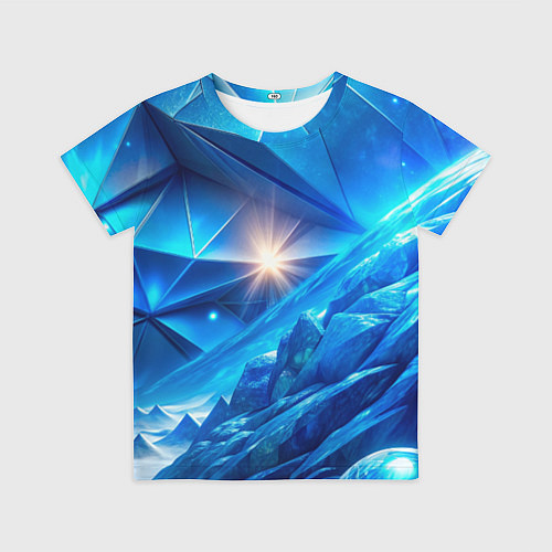 Детская футболка Синяя объемная абстракция со вспышкой / 3D-принт – фото 1