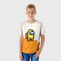Футболка детская Амонг ас оранжевый, цвет: 3D-принт — фото 2