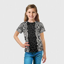 Футболка детская Скандинавский кельтский узор, цвет: 3D-принт — фото 2