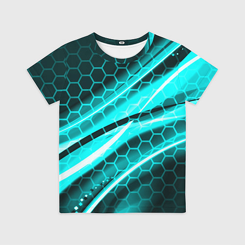 Детская футболка Неоновая броня абстракция / 3D-принт – фото 1