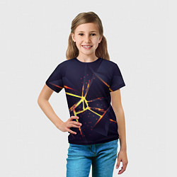 Футболка детская Золотые яркие неоновые плиты, цвет: 3D-принт — фото 2