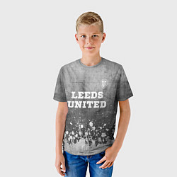 Футболка детская Leeds United - grey gradient посередине, цвет: 3D-принт — фото 2