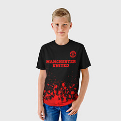 Футболка детская Manchester United - red gradient посередине, цвет: 3D-принт — фото 2