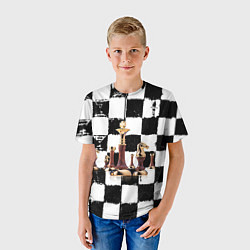 Футболка детская Шахматные фигуры на доске, цвет: 3D-принт — фото 2
