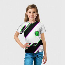 Футболка детская Cyberpunk logo geometry, цвет: 3D-принт — фото 2