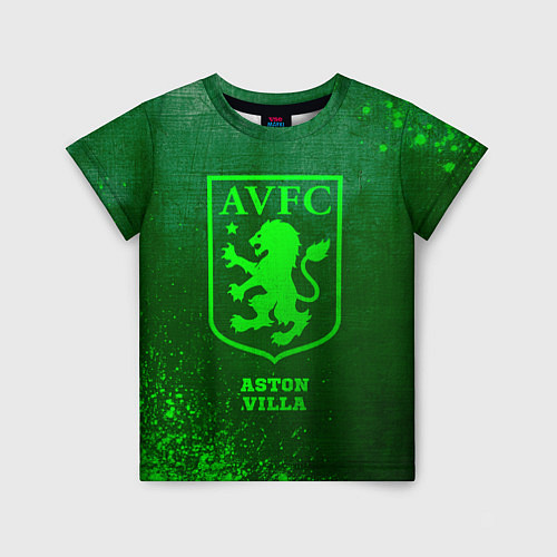 Детская футболка Aston Villa - green gradient / 3D-принт – фото 1
