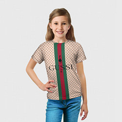 Футболка детская Гусси - зелено-красная полоса, цвет: 3D-принт — фото 2