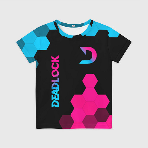 Детская футболка Deadlock - neon gradient вертикально / 3D-принт – фото 1