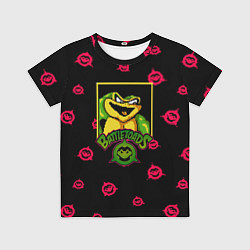 Футболка детская Боевые жабы паттерн, цвет: 3D-принт