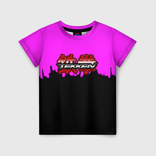 Детская футболка Tekken розовая геометрия / 3D-принт – фото 1