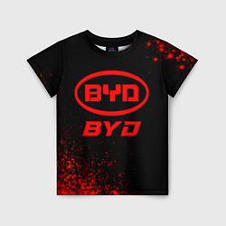 Футболка детская BYD - red gradient, цвет: 3D-принт