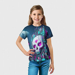 Футболка детская Skull Minecraft - ai art fantasy, цвет: 3D-принт — фото 2