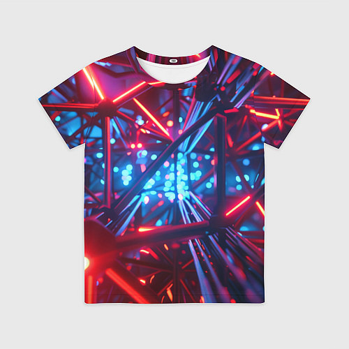 Детская футболка Неоновые трубки / 3D-принт – фото 1