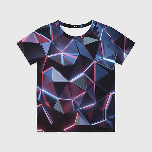 Детская футболка Неоновые геометрические плиты / 3D-принт – фото 1