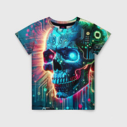 Футболка детская Cool cyber skull - neon glow, цвет: 3D-принт