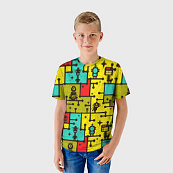 Футболка детская Роботы монстры паттерн, цвет: 3D-принт — фото 2
