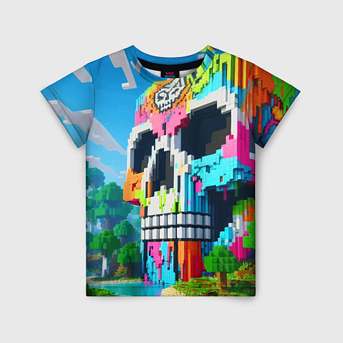 Детская футболка Minecraft skull - ai art fantasy / 3D-принт – фото 1