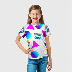 Футболка детская WWW Cool: Геометрия и стиль 90-х, цвет: 3D-принт — фото 2