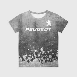 Футболка детская Peugeot - grey gradient посередине, цвет: 3D-принт
