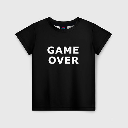 Детская футболка Game over white logo / 3D-принт – фото 1