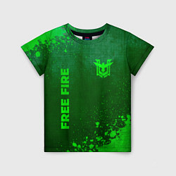 Детская футболка Free Fire - green gradient вертикально