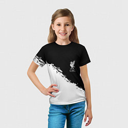 Футболка детская Liverpool fc белые краски, цвет: 3D-принт — фото 2